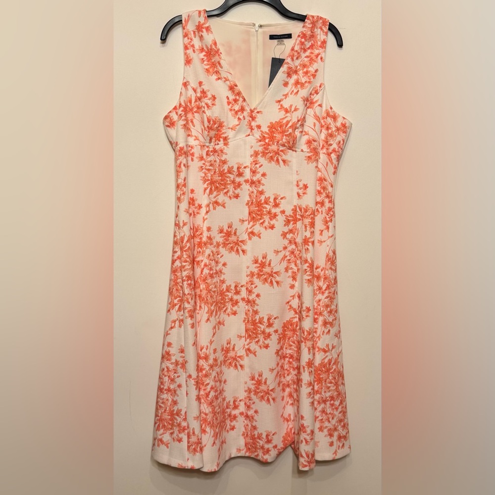 Tommy Hilfiger Floral Fit & Flare Dress Size 12 (L/XL) Sleeveless V-Neck NWT